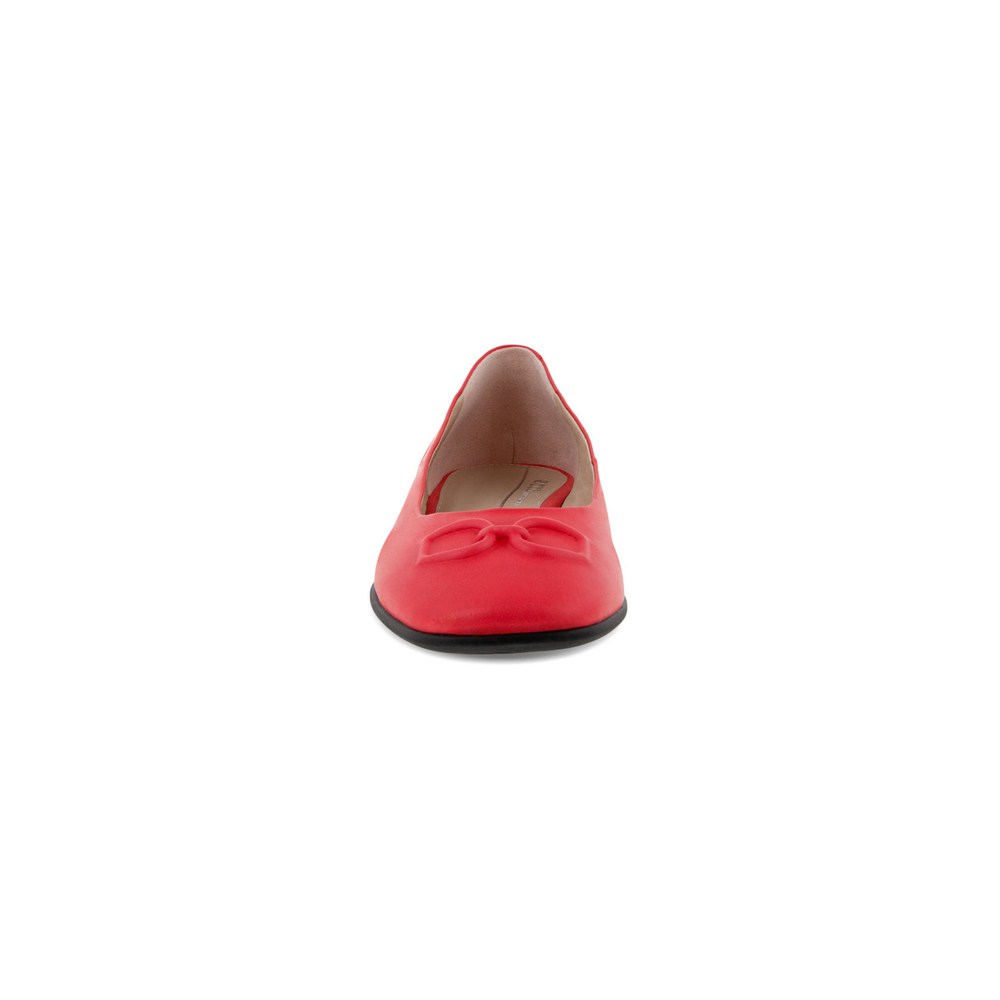 ECCO Womens Ballerinas Red - Anal Squareds - SPZ-548610